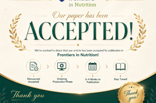 Our Article Has Been Accepted for Publication in Frontiers in Nutrition