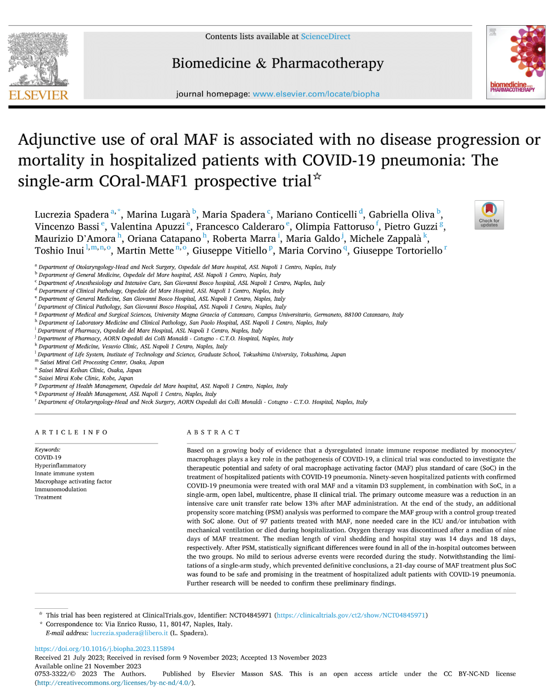 Oral MAF study